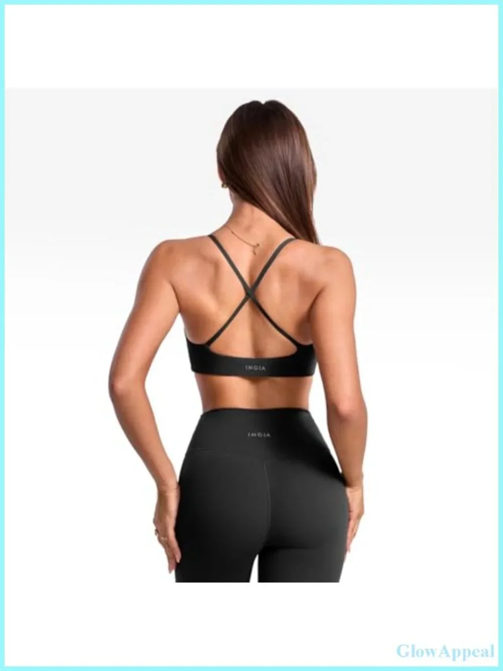 Low Scoop Neck Sports Bra Criss Cross Strap Padded Yoga Crop Top
